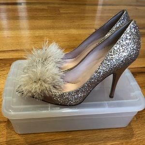 🔥Kate Spade New York Lilo Maribou Glitter Pumps🔥